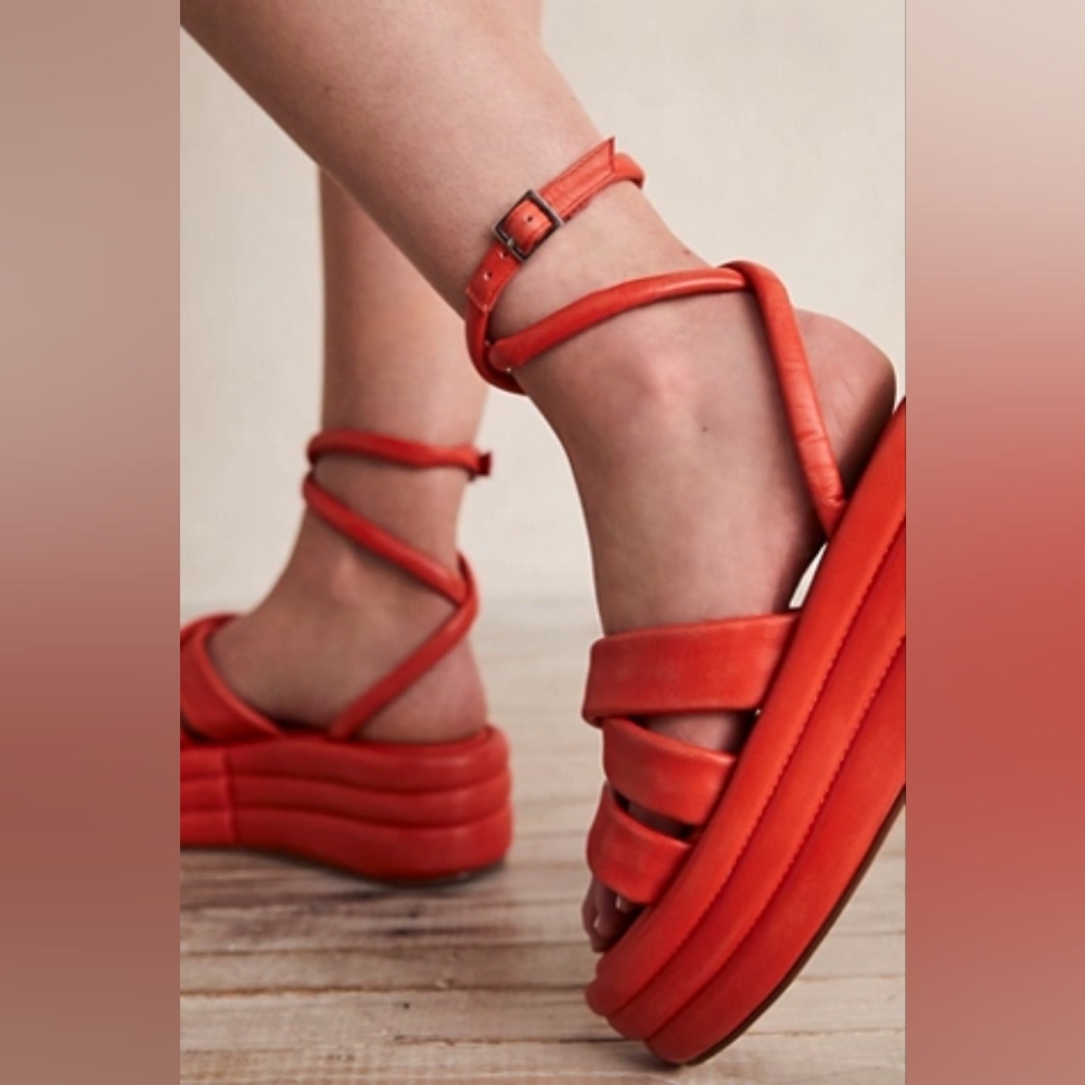 Stylish Red Platform Sandals